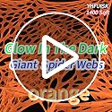 Orange Giant Spider Web Set - 1400 Sqft Glow in The Dark Halloween Decorations with Blacklights