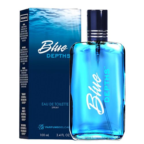 PB ParfumsBelcam Blue Depths Eau de Toilette Spray - 3.4 Fl Oz | Fresh Aquatic Cologne for Men with Citrus, Musk & Amber Scent