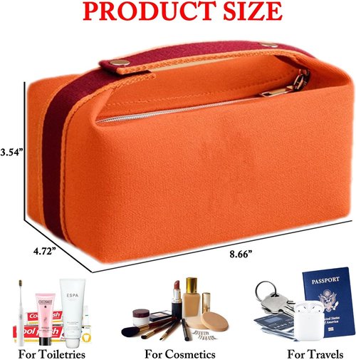 Fammart Travel Makeup Bag - Waterproof Canvas Cosmetic Organizer for Women | Large Toiletry Pouch
