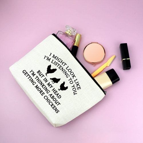 Mxrymvu Chicken Themed Gifts Makeup Bag Chicken Gifts for Women Cosmetic Bag for Girls Daughter Niece Best Friend Farmer Animal Lover Travel Zipper Pouch Graduation Christmas Birthday Present
