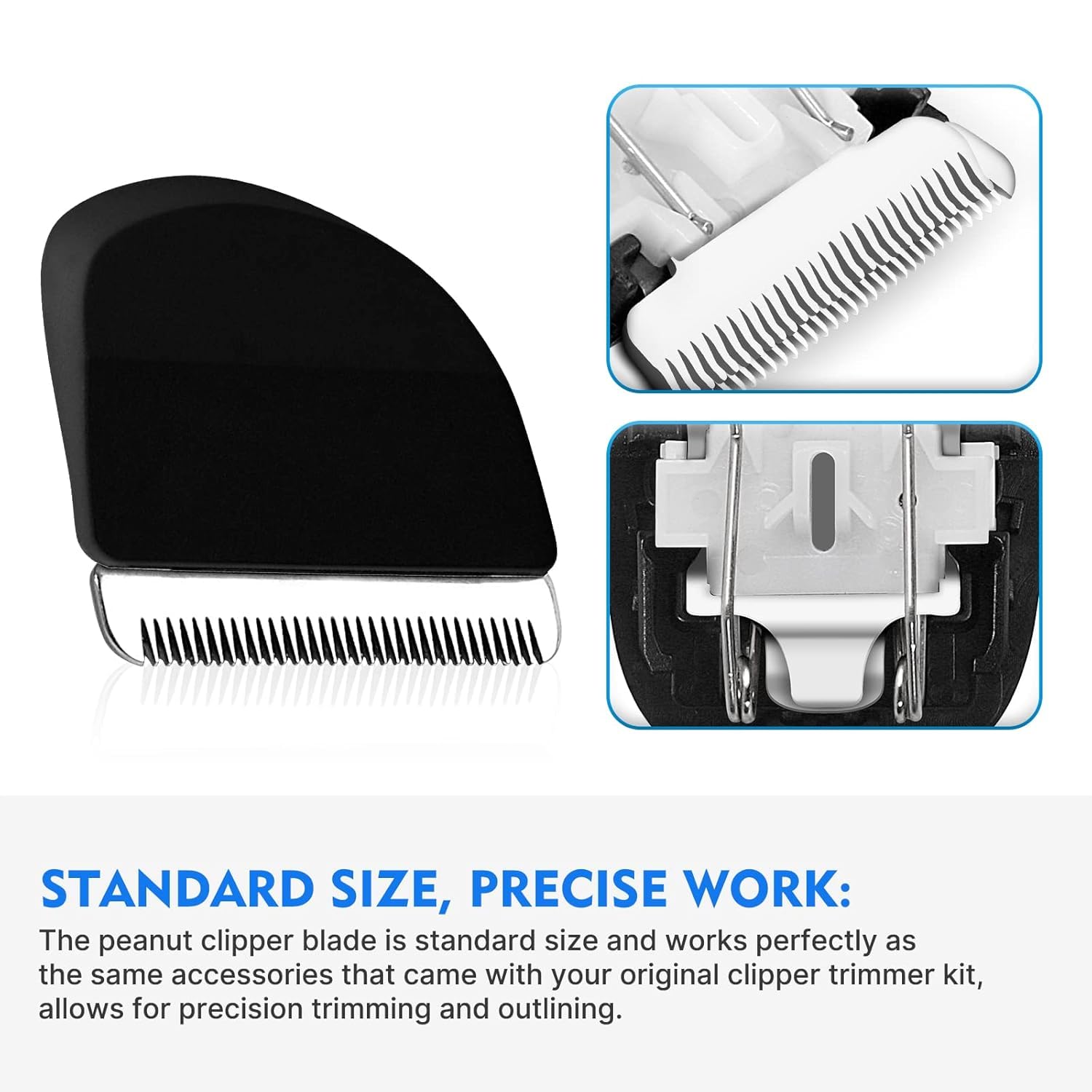 Wahl Peanut Clipper Blades - 2 Pack Professional Replacement Blades with 4 Guards | Smooth Cutting, Black