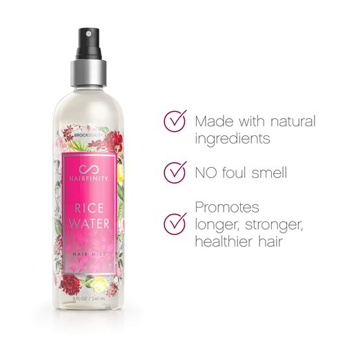 Hairfinity Rice Water Hair Mist - Silicone & Sulfate Free Formula for Damaged, Curly Hair | 8oz