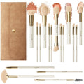 Makeup Brushes Set Professional BESTOPE PRO - 18 Pcs,Double Ended Foundation Concealer Blush Eyeshadow Contour Eyeliner Face Makeup Brush Set,Blending Brush For Makeup With Case Travel,White