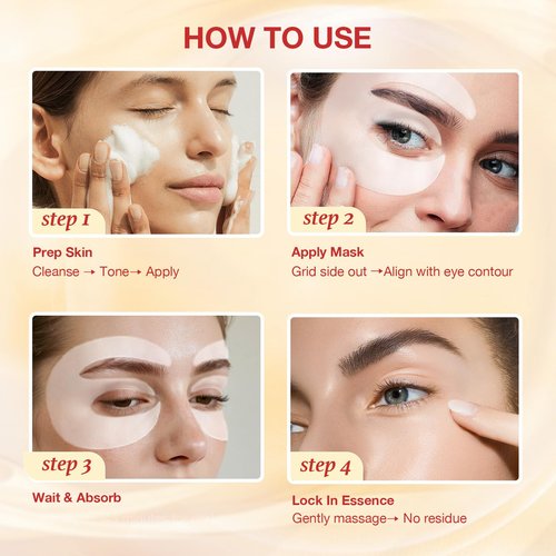 GONIM Under Eye Patches 360° Fit, Eye Mask with Collagen Peptide, Salmon DNA PDRN, Caffeine,Retinol & Niacinamide, Eye Patches for Puffy Eyes and Dark Circles, Gifts for Women, Travel 4 pairs