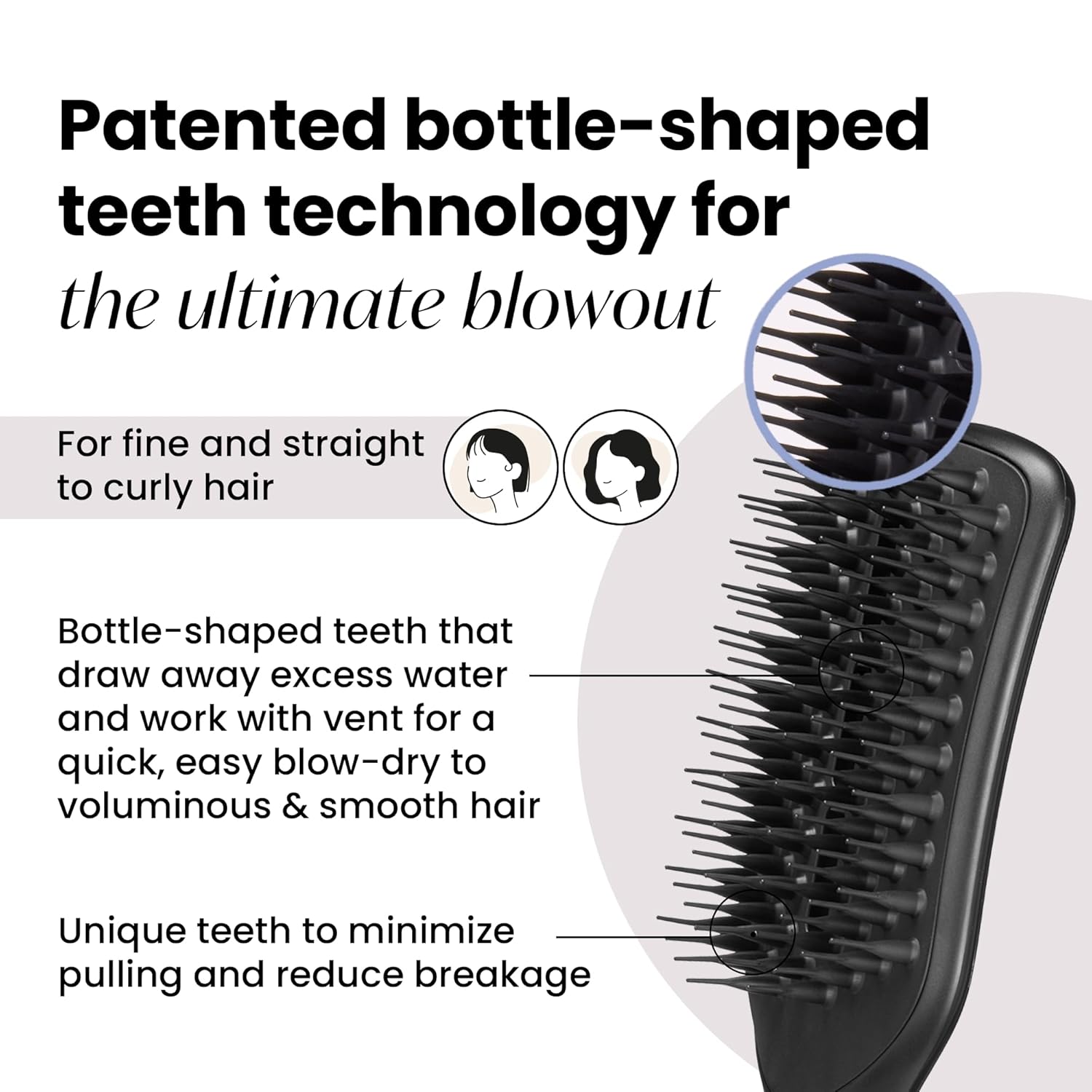 Tangle Teezer Ultimate Blow Dry Brush - Vented Hair Brush for Quick Blowouts & Volume | Jet Black