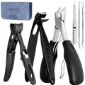 Precision Stainless Steel Heavy Duty Angled Head,Wide Jaw Clippers for Seniors and Man,Ingrown Toenail,Thick Nail.Long Handle, Extra-Large Slanted Nail Cutter.Men,Women,Elderly. (6PCS)