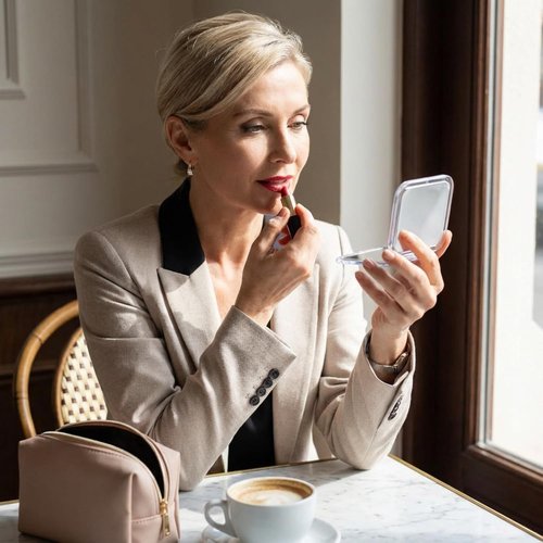 MIRRORVANA Small Compact 20X Magnifying Mirror for Travel - Handheld, Foldable & Lightweight - Mini Pocket-Sized Magnified Mirror for Purse - Square 3.3” x 3.3”