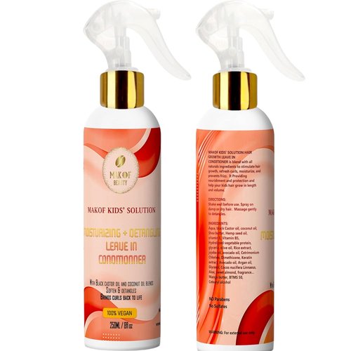 Skiennix Kids Leave-In Conditioner - Softens & Detangles Tough Knots | Nourishing Formula with Mango Butter & Keratin (8 Fl Oz)