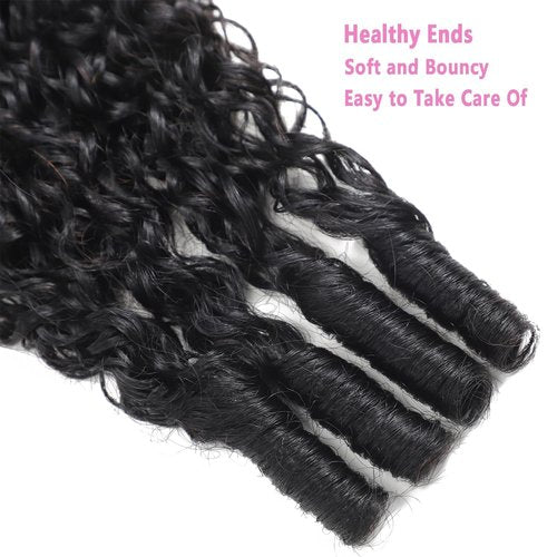 Burmese Curly Bundles Human Hair 20 Inch 12A Water Wave 1 Bundle 100% Unprocessed Quick Weave 3c4a Deep Wave Bundles with Spiral Curly End Real Human Hair Extensions Natural Black