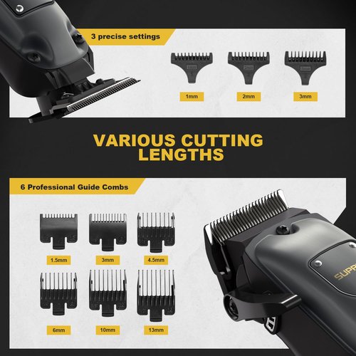 SUPRENT Hair Clippers for Men Professional, USB-C Rechargeable Cordless Clippers for Hair Cutting, Mens Hair Clippers and Trimmer Kit for Barber with LED Display for Barbers & Home Use