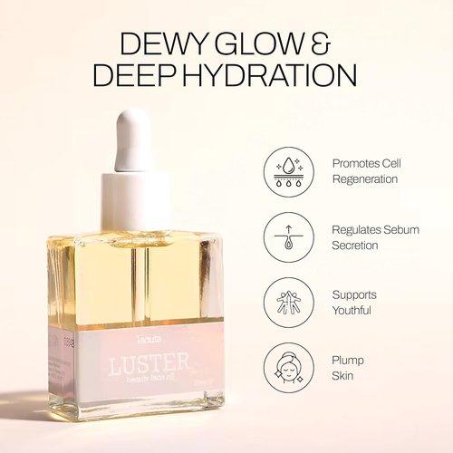 Laouta LUSTER Face Oil - Hydrating Skincare Serum with Hibiscus & Eucalyptus - 1.01 Fl Oz for Dewy Glow