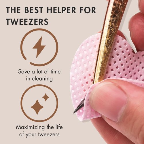 Embagol 2 Bottles Tweezer Cleanser for Eyelash Extensions Tweezers Glue Remover Liquid for Lash Tools with 2 Spongeballs(2 Bottles Cleanser)