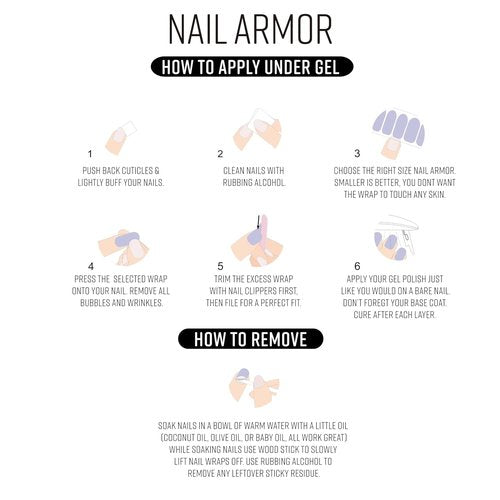 Nail Armor - Ultra Thin Peel-Off Nail Barrier Wraps for Gel Polish & Acrylics | 104 Wraps for Easy Application