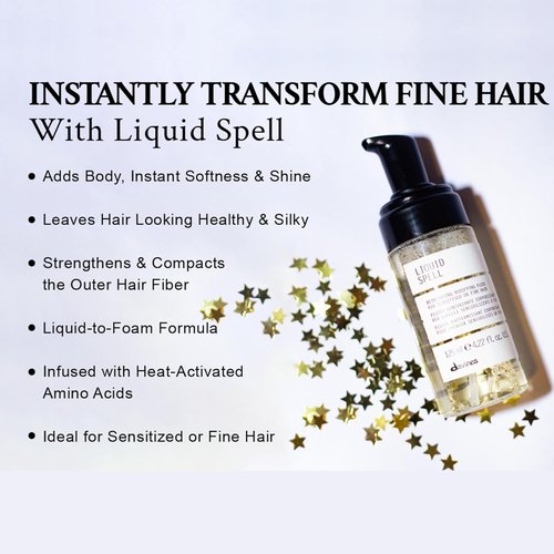Davines Liquid Spell | Volumizing Treatment for Fine Hair - Thickens & Strengthens with Heat Protection - 4.23 Fl Oz