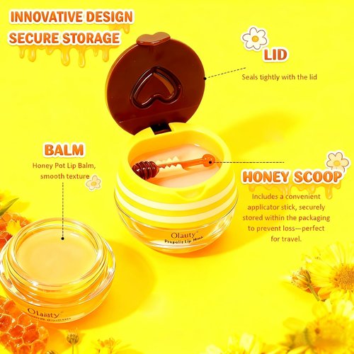 10Pcs Bee Lip Balm Honey Pot, Honey Balm, Easter Basket Stuffers, Lip Mask Skincare, Mothers Day Gifts, Teacher Appreciation Gifts, Bulk Gifts, Birthday Gifts for Women, Bachelorette Party Favors