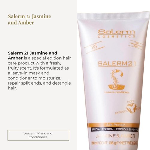 Salerm 21 Leave-In Mask & Conditioner - Jasmine & Amber - 200 ml - Anti-Frizz & Deep Hydration