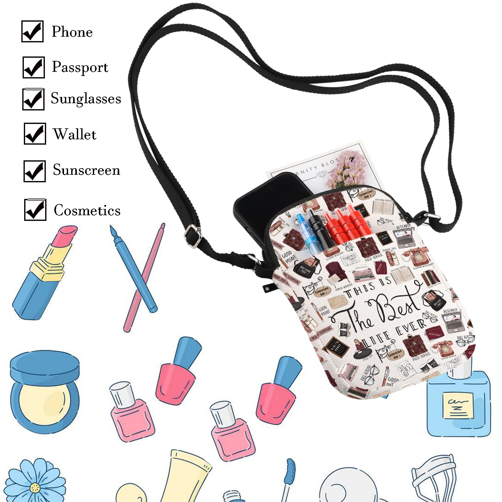 WCGXKO Pioneer Definition JW Gift Pioneer Crossbody Bag Gifts For Pioneer Jehovah's Witness JW Canvas Crossbody Bag (The Best LIFE1 CR)