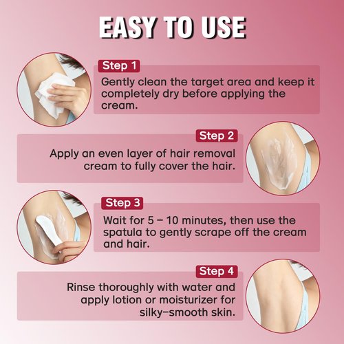Hair Removal Cream for Women, Crema Depiladora Para Mujer, Fast-Acting, Effective Painless Flawless Depilatory Cream for Legs, Arms, Underarms, Stomach, Pubic Area and Bikini Line 120g