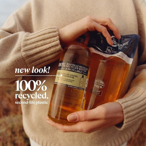 L'OCCITANE Almond Shower Oil - Nourishing Refill Duo for Silky Skin | 2 x 8.4 Fl Oz
