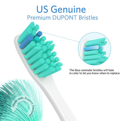 Heepim Replacment Heads Compatible with Philips Sonicare, for E-Series Essence, for Xtreme, for Elite, for Advance, and for CleanCare Electric Toothbrush, Toothbrush Replacment Heads Refills, 6 Pack