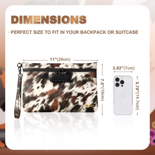 MAICHENG Storage Bag with Combination Lock and Accessories Carbon Lined Bag Container Travel Medicine Cosmetic Organizer Great Gifts for Women