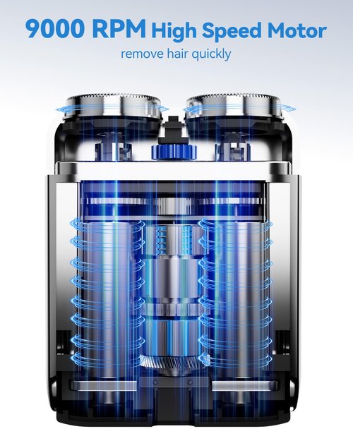 Mini Electric Shaver for Men - USB C Fast Charge Portable Small Shavers with LED Display - IPX7 Waterproof Wet and Dry Travel Electric Razor Dual Head Pocket Shaver for Beard Face