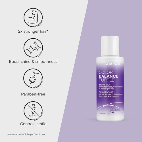Joico Color Balance Purple Shampoo - Eliminate Brassy Tones & Boost Shine | For Cool Blonde & Gray Hair | UV Protection
