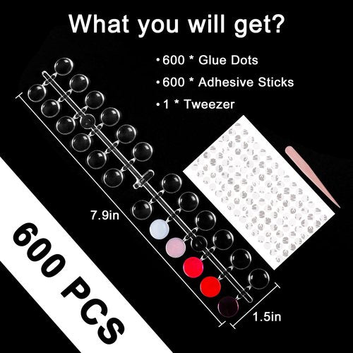 Allstarry Nail Swatches, 600Pcs Nail Polish Swatch Dots Round Nail Color Swatches Clear Transparent Nail Polish Display Nail Sample Swatches for Gel Polish Nail Art Practice Tips Swatch Book