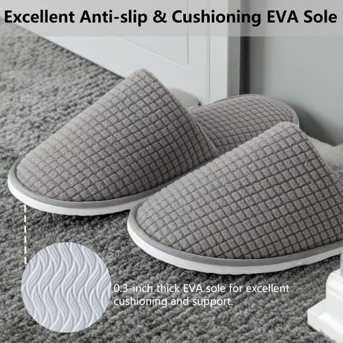 DECOUE 6 Pairs Disposable Slippers for Guest, Non Slip Spa Washable Reusable House Slippers Hotel Indoor Shower Slides for Women Men, Home,Travel(Polar Fleece)