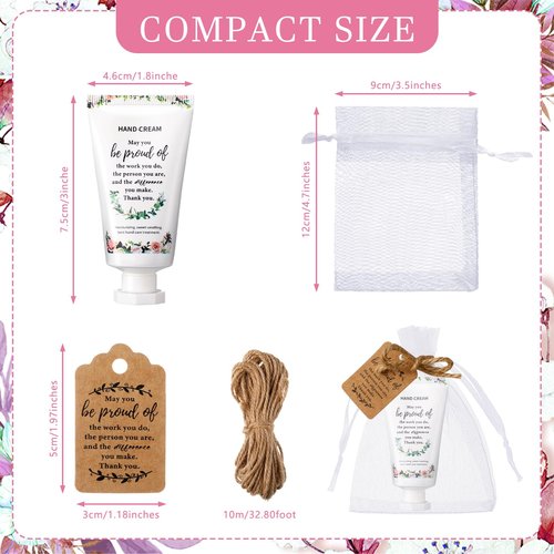 Dansib 24 Sets Employee Appreciation Gifts Hand Mini Lotion Bulk Travel Size Hand Cream Inspirational Thank You Gifts for Employee Staff Teachers Coworkers Team Nurse(Fresh)