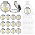 Yerliker 24 Pcs Baptism Favor Set, Compact Mirro Religious Baptism Gift for Guests 12 Pcs Mirror with Organza Bags Christening Holy Spirit Dove Primera Comunion Bautizo Recuerdos for Guests(Simple)