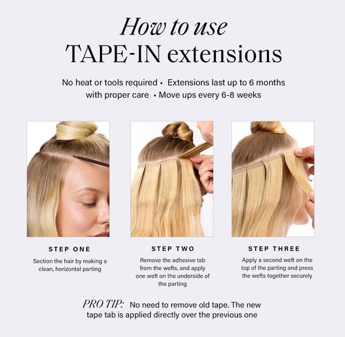 Luxy Tape-In Hair Extension Collection 16", 50g, Beige Blonde, 20 pieces