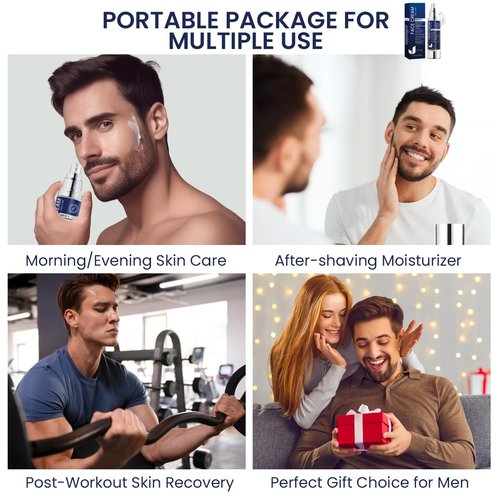 Uttse 6-in-1 Mens Face Moisturizer: Face Cream for Men - Reduce the Look of Eye Bags, Dark Circles, and Puffiness - Skin Care for Men - 1.7 fl oz - Made in Korea