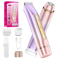 Bikini Trimmer for Women, 2-in-1 Electric Razor for Pubic Hair & Body - Painless Wet/Dry Shaver with IPX7 Waterproof, Rechargeable Cordless Groomer for Legs, Underarm & Face (Mauve)