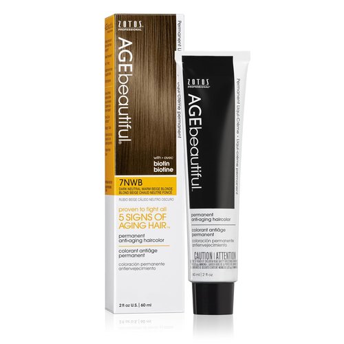 AGE Beautiful Permanent Hair Color Dye - Liqui-Creme Formula for 100% Gray Coverage | Neutral Warm Beige & Red Violet Shades | Anti-Aging Biotin Enriched for Thicker, Fuller Hair