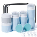 Silicone Travel Bottles 2 3 oz 90 60 40 ml Travel Jars Containers for Toiletries 5 Pack Lotion Liquid Creams Leak Proof TSA Approved Traveling Set Shampoo Body Wash Gel Makeup Skincare Men Women Wave