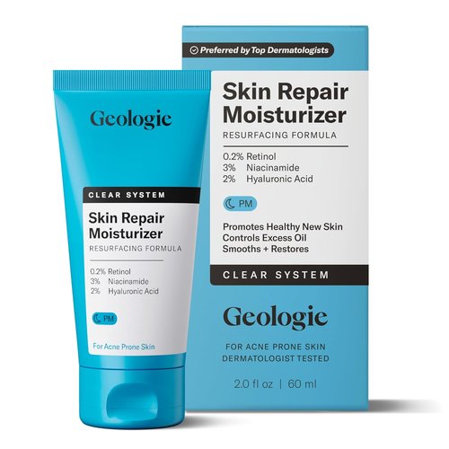 Geologie Skin Repair Moisturizer - Retinol Resurfacing Face Cream for Blemish-Prone Skin | 60 ML