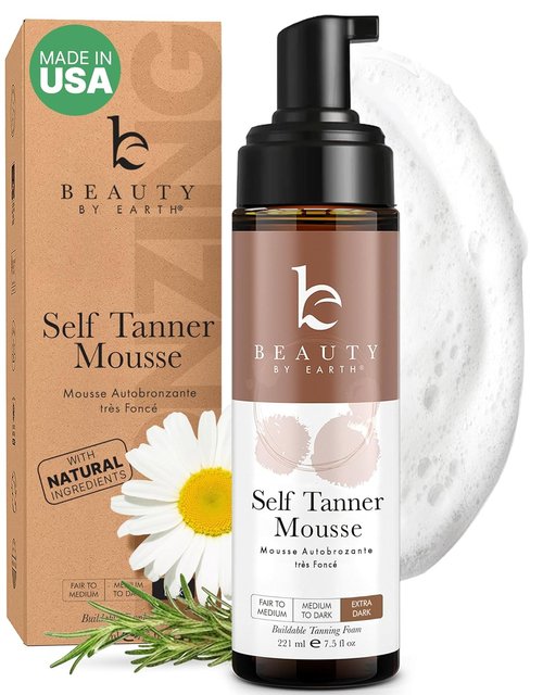 Skiennix Self Tanner Mousse - Ultra Dark Foam with Natural Ingredients for Streak-Free Tan | USA Made