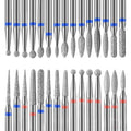 Professional Safety Diamond Nail Drill Bit Set, 3/32 inch Carbide Cuticle Bits for Electric Manicure and Pedicure, 30 Pieces