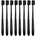 Patelai Micro Nano Toothbrush Set - 8 Pcs with 20,000 Extra Soft Charcoal Bristles for Sensitive Teeth | Black