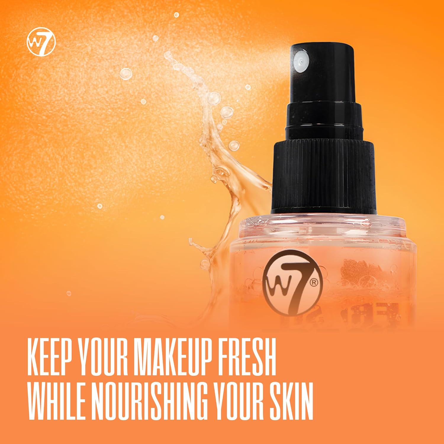 W7 Fresh Grip Setting Spray - Hydrating Bi-Phase Formula with Hyaluronic Acid & Vitamin E, 3.38 fl oz