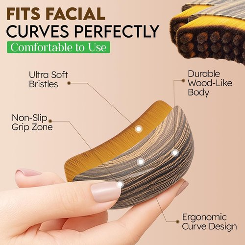 2PCS Lymphatic Contour Face Brush, Drainage Massager for Face & Neck, Chin Jawline Sculpting Tool, Ergonomic Design for Anti-Swelling & Fatigue Relief
