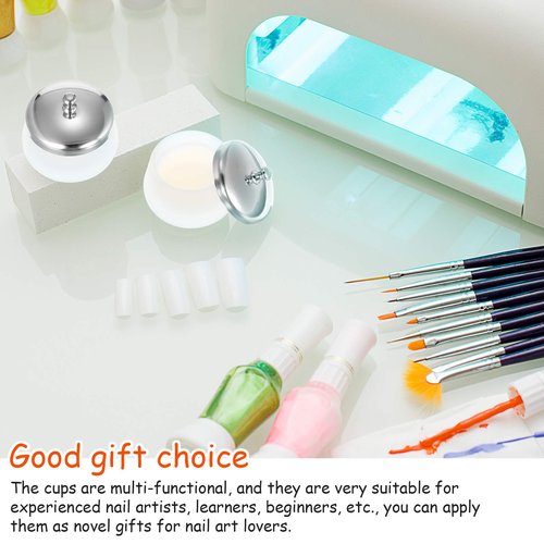 2 Pieces Matte Crystal Glass Nail Art Dappen Dish Nail Art Acrylic Liquid Powder Dappen Dish Container Holder for Acrylic Powder Liquid Styling Tool