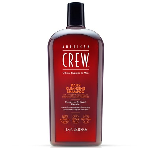 American Crew Shampoo - Daily Cleanser for Men | Naturally Derived Vegan Formula, Citrus Mint, 33.8 Fl Oz