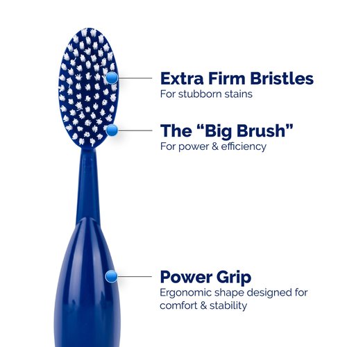 Lingito Smokers Toothbrush Wide-Head, Extra-Firm Hard-Bristle Oral Care for Tough Stains, Deep-Cleaning Manual Brush for Coffee & Tobacco-Stained Teeth, Premium Stain Removal & Brightening - (2 Pack)