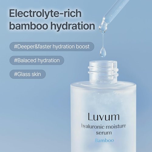 Luvum Bamboo Hyaluronic Moisture Serum - Hydrating Formula with Ceramide & Hyaluronic Acid | 1.69 fl. oz