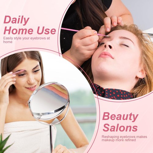 Skiennix 230 Pcs Pink Brow Lamination Supplies - Micro Eyebrow Spoolies & Disposable Lip Applicators Set