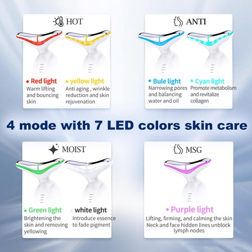 Facial and Neck Massager - SIQUER Red Light Therapy for Face Massage Relaxation