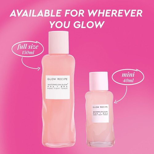 Glow Recipe PHA + BHA Face Toner - Korean Exfoliating Toner for Pores | Hydrating Watermelon & Cactus Water (40ml)