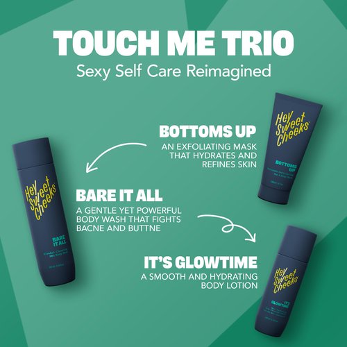 Charcoal Exfoliating Bum and Body Mask, Detoxifying Bamboo Charcoal and Volcanic Exfoliants for Radiant, Silky Smooth Skin, Bottoms Up by Hey Sweet Cheeks, 4 oz